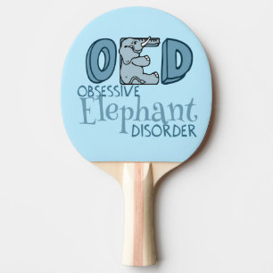 Obsessive Elephant Disorder Cute Blue Ping Pong Paddle
