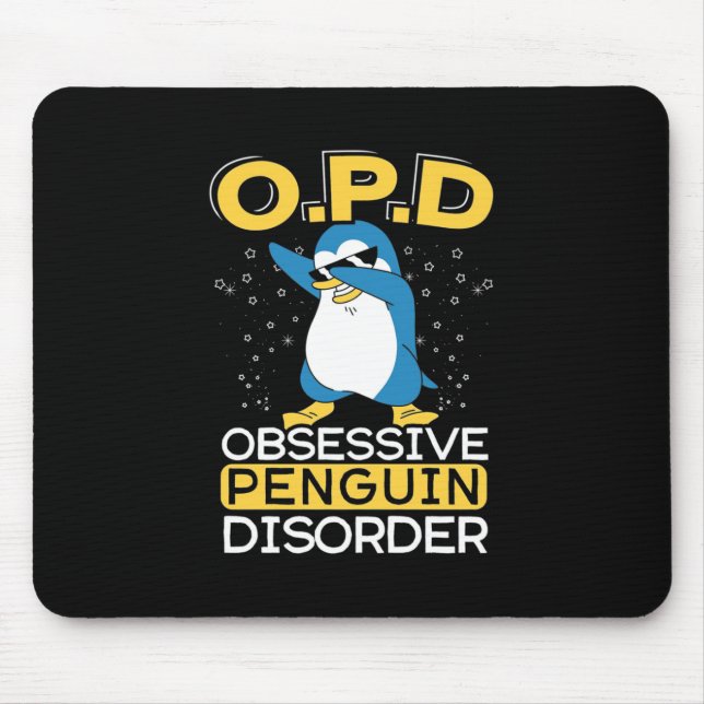Obsessive Penguin Disorder Mouse Mat (Front)