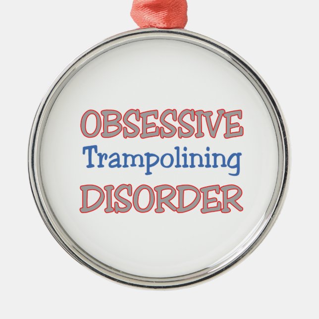 Obsessive Trampolining Disorder Metal Tree Decoration (Front)