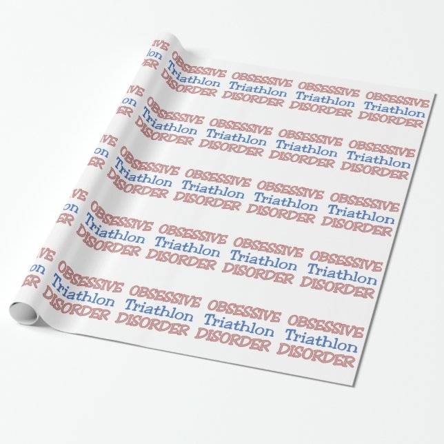 Obsessive Triathlon Disorder Wrapping Paper (Unrolled)