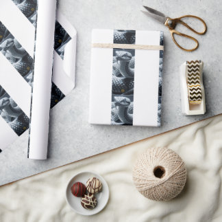 Obsidian Black and Diamond Viper Wrapping Paper