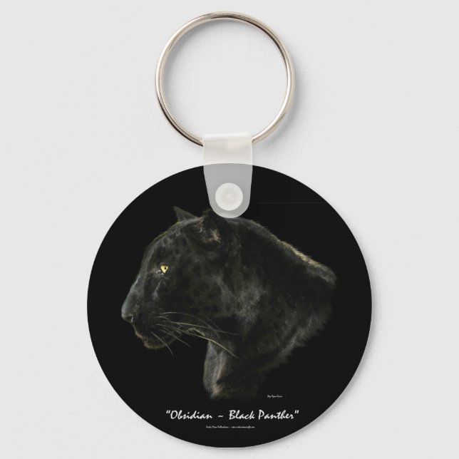 "OBSIDIAN, BLACK PANTHER" Key-chain Key Ring (Front)
