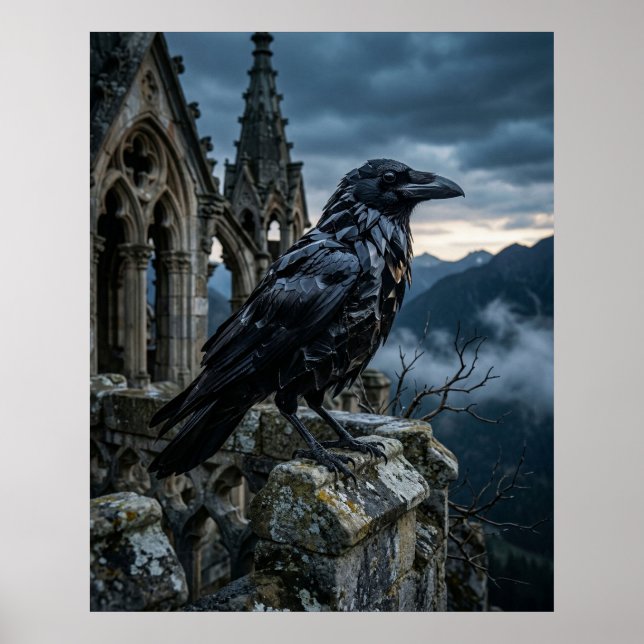 Obsidian Crow Gothic Spire Poster (Front)