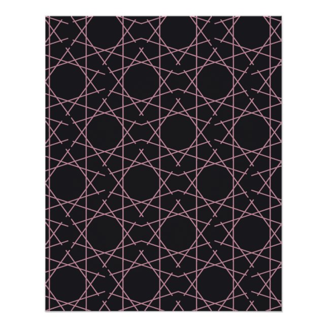 Obsidian Rose Geometric Pattern Poster (Front)