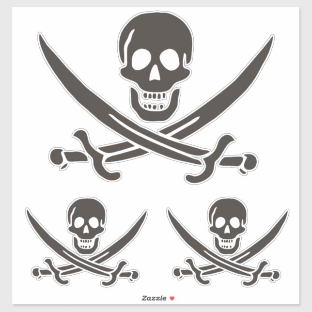 Obsidian Skull Swords Pirate flag of Calico Jack (Sheet)