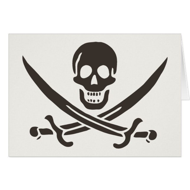 Obsidian Skull Swords Pirate flag of Calico Jack (Front Horizontal)