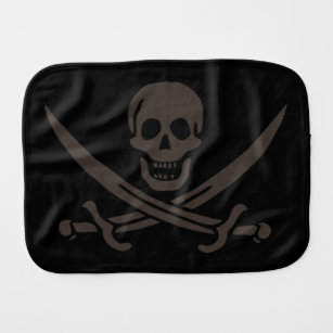 Obsidian Skull Swords Pirate flag of Calico Jack Burp Cloth