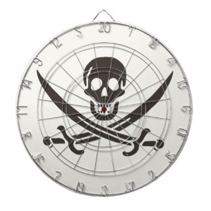 Obsidian Skull Swords Pirate flag of Calico Jack Dartboard
