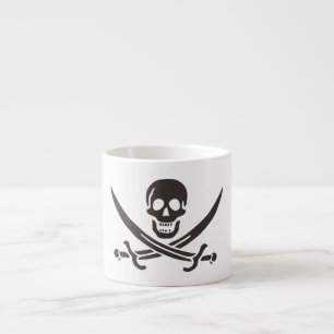 Obsidian Skull Swords Pirate flag of Calico Jack Espresso Cup
