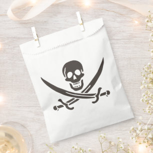 Obsidian Skull Swords Pirate flag of Calico Jack Favour Bags