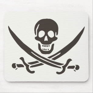 Obsidian Skull Swords Pirate flag of Calico Jack Mouse Mat