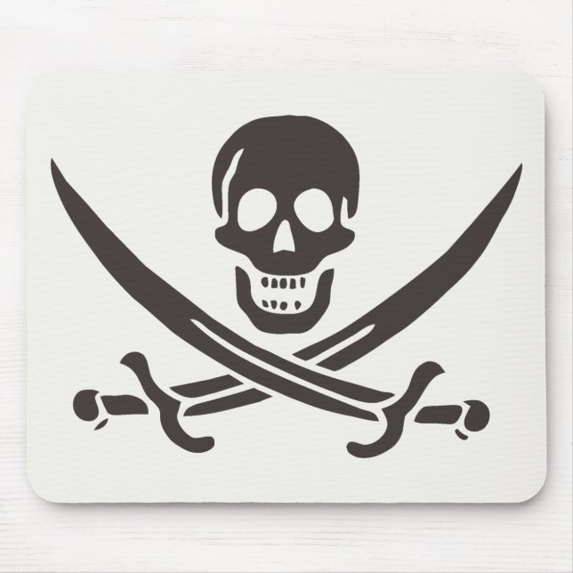 Obsidian Skull Swords Pirate flag of Calico Jack Mouse Mat (Front)