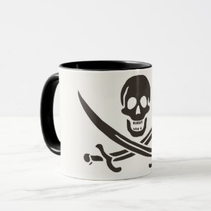 Obsidian Skull Swords Pirate flag of Calico Jack Mug