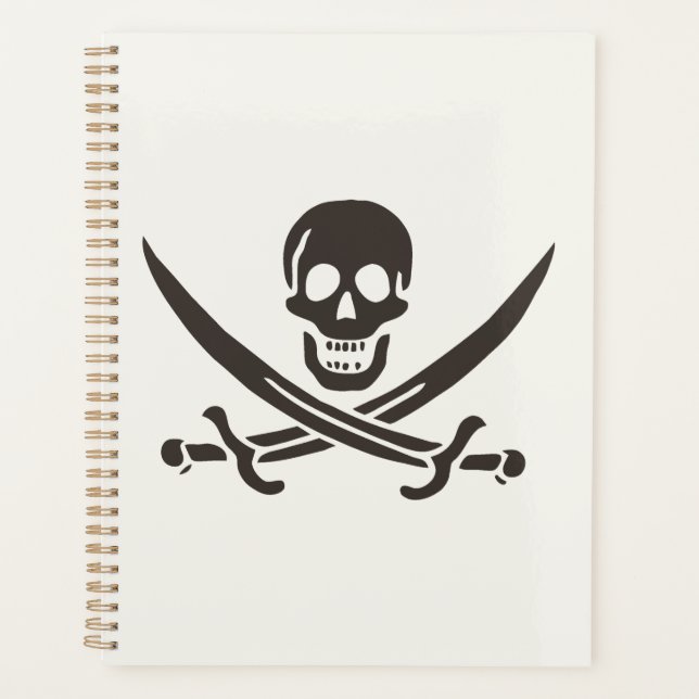 Obsidian Skull Swords Pirate flag of Calico Jack Planner (Front)