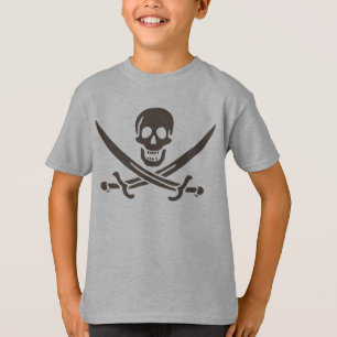 Obsidian Skull Swords Pirate flag of Calico Jack T-Shirt