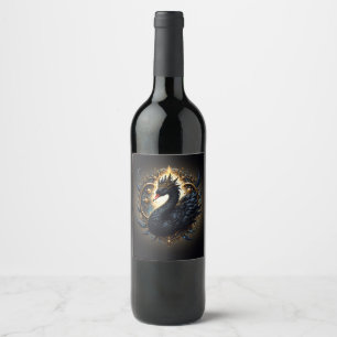 Obsidian Swan of Silent Grace – Dark Fantasy Wine Label