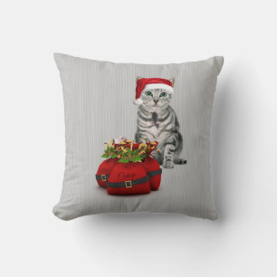 OBSOLETE Cat and Mouse Christmas Monogram Cushion