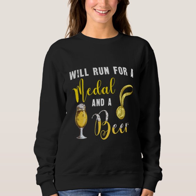 Obstacle Course Race Tee Will Run For A Medal And  (Front)