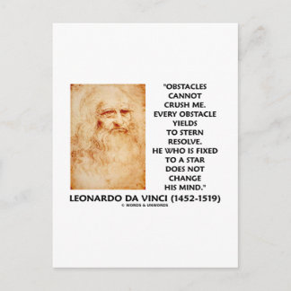 Obstacles Cannot Crush Me Fixed To A Star Quote Postcard