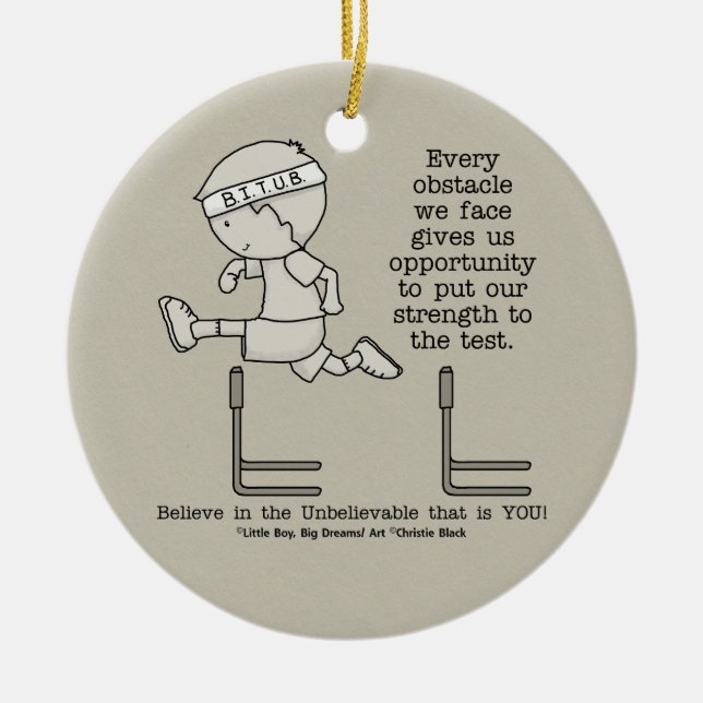 Obstacles Ceramic Tree Decoration (Front)