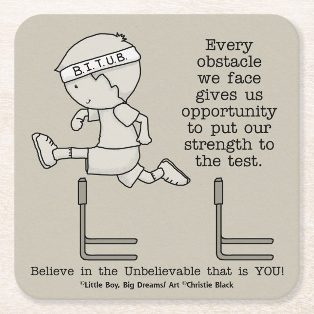 Obstacles Square Paper Coaster (Front)
