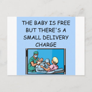 obstetrian joke postcard