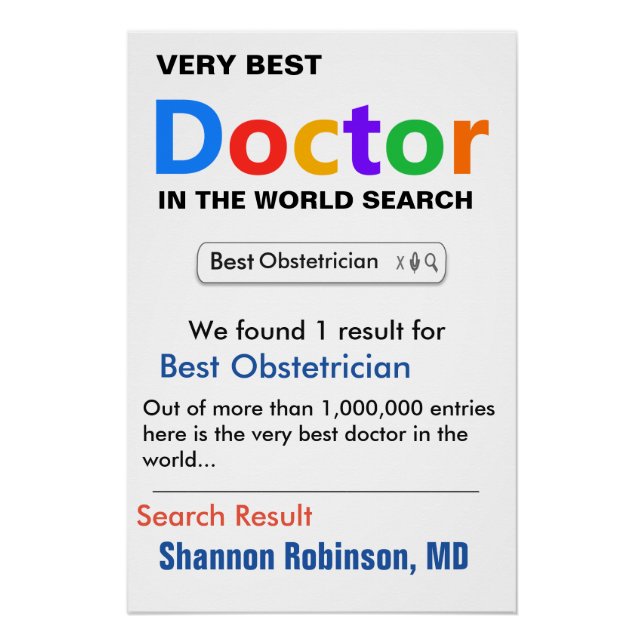 Obstetrician Custom Best Doctor Gift  Poster (Front)