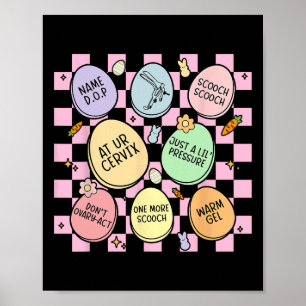 Obstetrician Eggs Bunny Gynaecologist Obgyn Nurse Poster