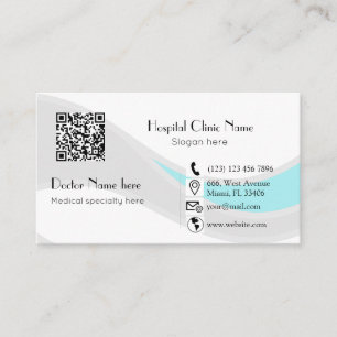 Obstetrician Gynaecologist OBGYN modern QR code Bu Business Card