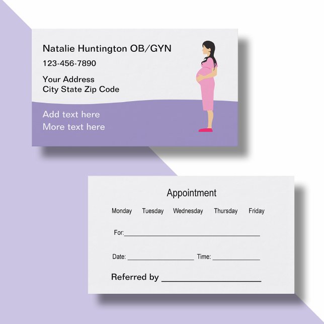 Obstetrician Gynaecology Appointment Business Card (OBGYN)