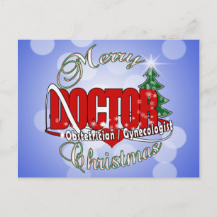 OBSTETRICIAN / GYNECOLOGIST CHRISTMAS DOCTOR HOLIDAY POSTCARD