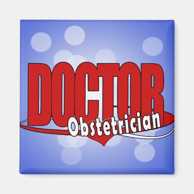 OBSTETRICIAN LOGO BIG RED DOCTOR MAGNET (Front)