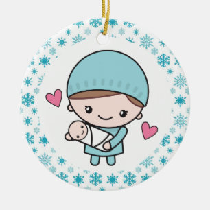 Obstetrician OB-GYN Nurse Midwife Ceramic Tree Decoration