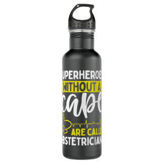 Obstetrician Superhero Midwife Birth Worker Obstet 710 Ml Water Bottle