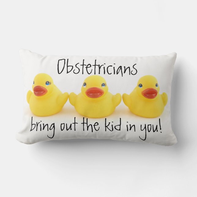 Obstetricians and Ducks Lumbar Cushion (Front)