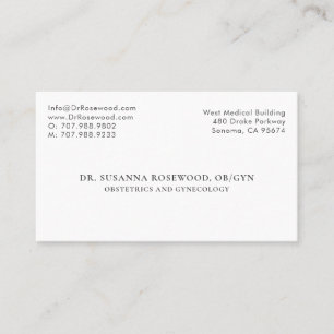 Obstetrics and Gynecology Doctor Physician Business Card