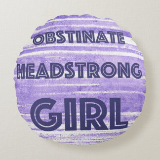 OBSTINATE HEADSTRONG ROUND THROW PILLOW PURPLE