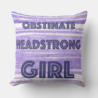 OBSTINATE HEADSTRONG THROW PILLOW PURPLE