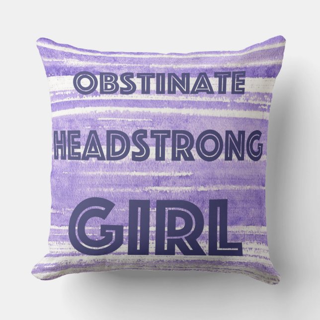 OBSTINATE HEADSTRONG THROW PILLOW PURPLE (Front)