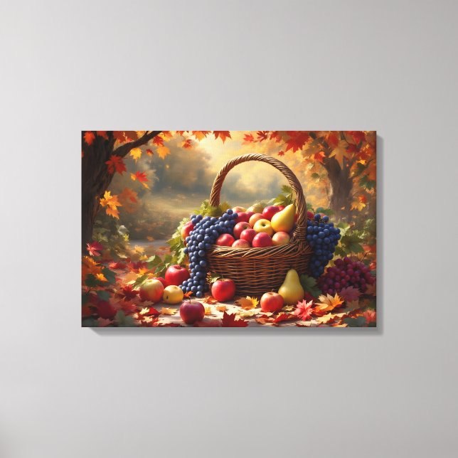 Obstkorb im Herbst  Canvas Print (Front)