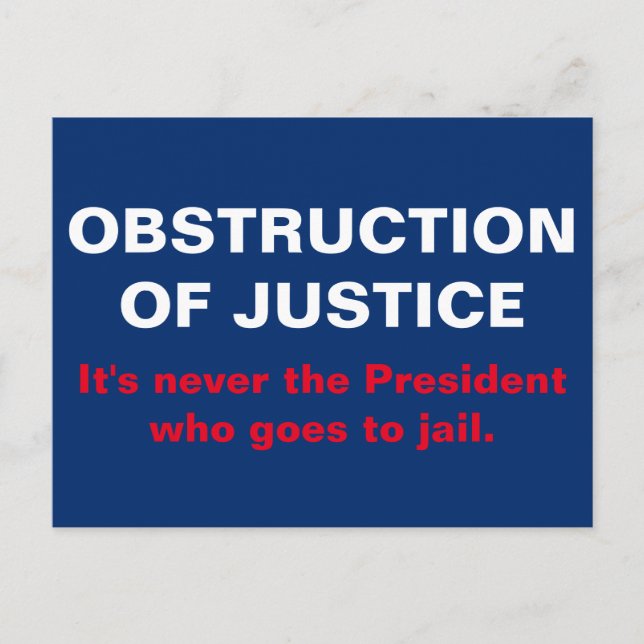 Obstruction of Justice Jail Time Postcard (Front)