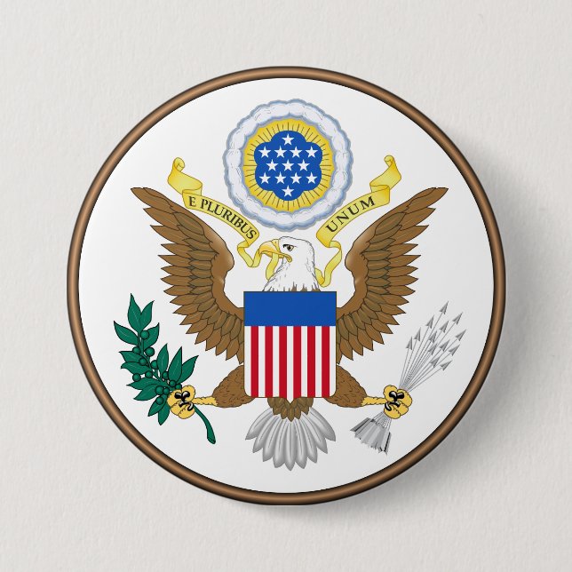 Obverse of the Great Seal 7.5 Cm Round Badge (Front)