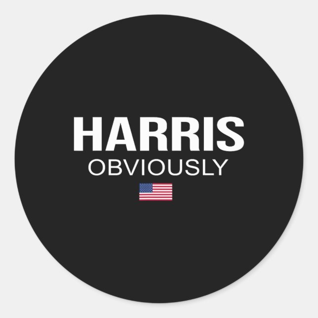Obviously For President 2024 Kamala American Flag  Classic Round Sticker (Front)