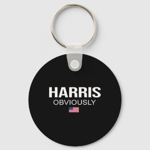 Obviously For President 2024 Kamala American Flag Key Ring