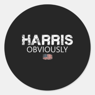Obviously Usa Flag Kamala Harris For President 202 Classic Round Sticker