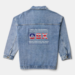 OBX Flag Text And Towns Denim Jacket
