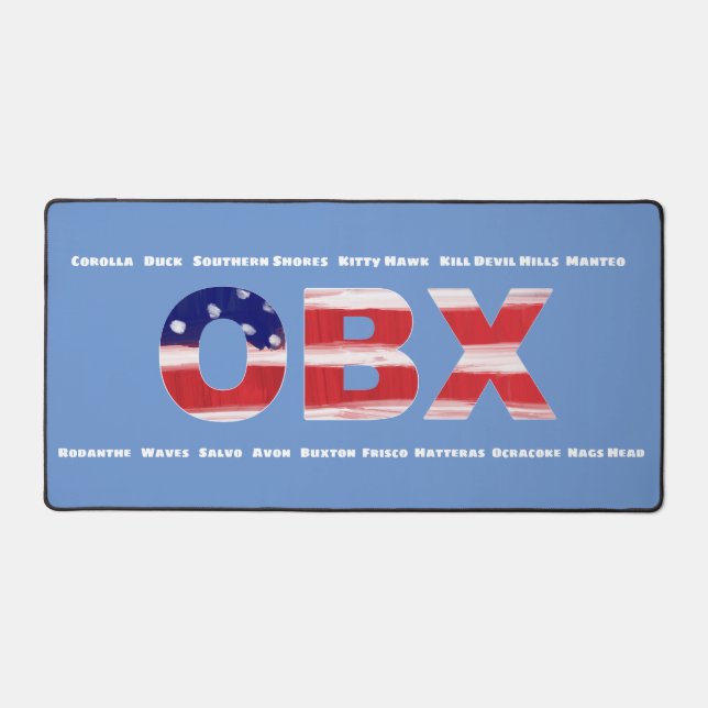 OBX Flag Text And Towns Desk Mat (Front)