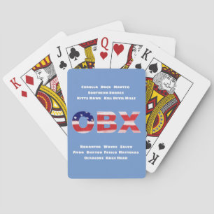 OBX Flag Text And Towns Playing Cards
