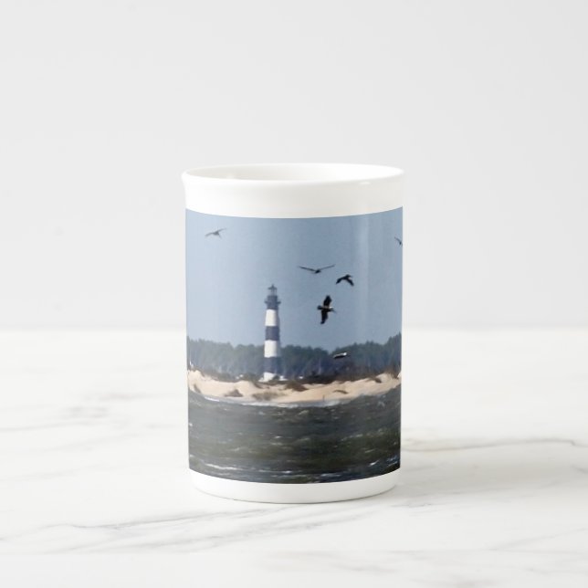 OBX Lighthouse Bone China Mug (Front)