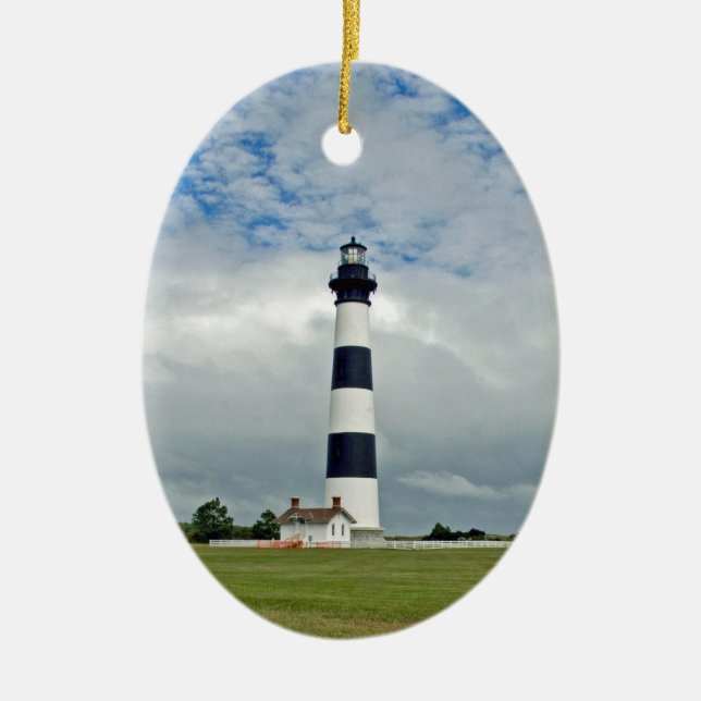 OBX Lighthouse Ceramic Tree Decoration (Front)